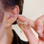 Gold Elegant Starburst Cubic Zirconia Hoop Earrings For Women Bulk