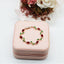 Elegant Rose Gold Bracelet With Red Crystals And Green Leaves Bulk