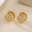 Clover Round 18K Gold Cubic Zirconia Anti Tarnish Stud Earring Bulk