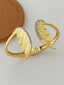 Gold Angel Wings Cubic Zirconia Copper Cuff & Kada Ring For Women Bulk