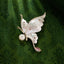 White Black Butterfly Gold CZ Pearl Brass Anti Tarnish Brooch Wholesale
