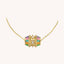 Rainbow Drum Gold Multi CZ Anti Tarnish Necklace Pendant Chain Bulk