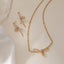 Bow Knot Gold Silver CZ Anti Tarnish Necklace Earrings Set Bulk