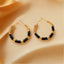Two Tone Gold Black Stainless Steel Anti Tarnish Hoop Earring Bulk
