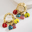 Designer Multi Color Enamel Gold Plated Ladybug Charm Hoop Earrings Bulk