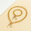 Key Lock Toggle CZ 18K Gold Curb Chain Necklace Bracelet Bulk