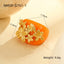 Flower 18K Gold Stainless Steel acrylic Adjustable Ring For Women