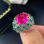Oval Multi Gemstones CZ Crystal Silver Anti Tarnish Ring Bulk