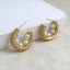 Pearl Cubic Zirconia 18K Gold Silver Anti Tarnish Hoop Earring Bulk