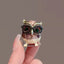 Brown Owl Gold Plated Rhinestone Brooch For Women Bulk