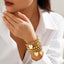 18K Gold Multi-Layer Pearl Heart Beaded Stretchable Bracelet Bulk