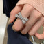 Bow Baguette Cubic Zirconia Silver Anti Tarnish Adjustable Ring Bulk