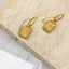 Star Rectangle Cubic Zirconia 18K Gold Stainless Steel Anti Tarnish Hoop Dangler Earring For Women