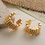 Gold Silver Modern Chunky Anti Tarnish Stainless Steel Earrings Women Bulk