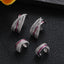 Bulk Multi-Row Silver Plated CZ Copper Stud Ear Cuff Combo Earrings