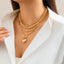 Heart 18K Gold Silver Anti Tarnish Layer Link Chain Necklace Bulk