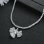 Luxury Silver Plated CZ Crystal Bow Anti Tarnish Copper Necklace Bulk
