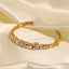 Baguette 18K Gold CZ Stainless Steel Anti Tarnish Cuff Bracelet Bulk
