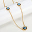 Evil Eye Blue Gold Stainless Steel Anti Tarnish Necklace Chain Bulk