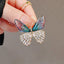Blue Butterfly Gold Cubic Zirconia Copper Anti Tarnish Brooch Women Bulk