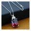 Blue Purple Pink Magenta Austrian Crystal Slider Pendant Necklace