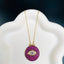 Evil Eye 18K Gold Plated CZ Pink Anti Tarnish Pendant Chain Bulk