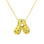 Glossy Studded Initial Letter Alphabet A Cubic Zirconia 18K Gold Anti Tarnish Pendant Chain For Women