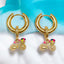 Tiny Cycle Pink Gold Anti Tarnish Dangler Hoop Earring Kids Bulk