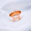 Stainless Steel White Enamel 18K Rose Gold Band Ring For Women Bulk