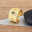 Copper Etched Green Emerald Gold Adjustable Band Ring Women Bulk