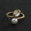 Tulip Flower Pearl CZ 18 Gold Anti Tarnish Free Size Ring Bulk