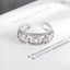 Smart Cubic Zirconia 18K Silver Free Size Open Back Ring Women Bulk