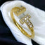 T Shape Cubic Zirconia Anti Tarnish 18K Gold Free Size Ring Women Bulk