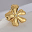 Wild Flower 18K Gold Anti Tarnish Cubic Zirconia Free Size Ring Bulk