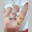 Heart Cubic Zirconia 18K Gold Anti Tarnish Free Size Ring Women Bulk