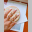 Flower Pearl White 18K Gold Anti Tarnish Adjustable Ring Women Bulk