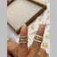 Chain Layer CZ Enamel Gary 18K Gold Anti Tarnish Adjustable Ring Bulk