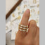 Baguette Layer CZ 18K Gold Anti Tarnish Adjustable Ring Bulk