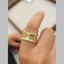 Dented Cubic Zirconia 18K Gold Anti Tarnish Adjustable Band Ring Bulk