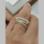 Baguette Cross Over CZ Pearl White Gold Anti Tarnish Ring Bulk