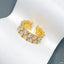 Love Heart Layer 18K Gold CZ Anti Tarnish Free Size Band Ring Bulk