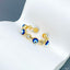 Eye Lash 18K Gold CZ Enamel Anti Tarnish Free Size Ring Bulk