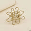 Dented Flower Gold Stainless Steel Anti Tarnish Adjustable Ring Bulk