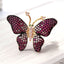 Butterfly CZ Crystal Pink 18K Gold Anti Tarnish Adjustable Ring Bulk