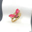Honey Bee CZ Enamel Pink 18K Gold Anti Tarnish Adjustable Ring Bulk