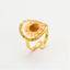 Daisy Flower Transparent Red 18K Gold Anti Tarnish Free Size Ring Bulk