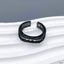 Cushion Cut Solitaire CZ Crystal Black Anti Tarnish Ring Bulk