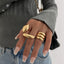 Geometric 18K Gold Plated Anti Tarnish Pack Of 3 Free Size Ring Bulk