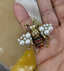 Insect Antique White Black Red Crystal Pearl Free Size Ring Women Bulk