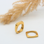 Cushion Cut Dual 18K Gold Stainless Steel Anti Tarnish Combo Set Of 2 Ring For Women